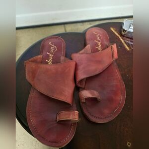 Free People Red Leather Sandals